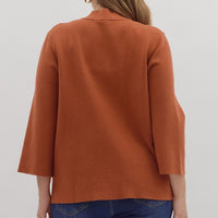 Pumpkin 3/4 Mock Neck Sweater