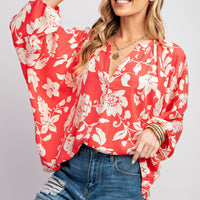 Peach Blossom Woven Top