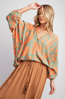 Peach Blossom Woven Top
