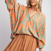 Peach Blossom Woven Top