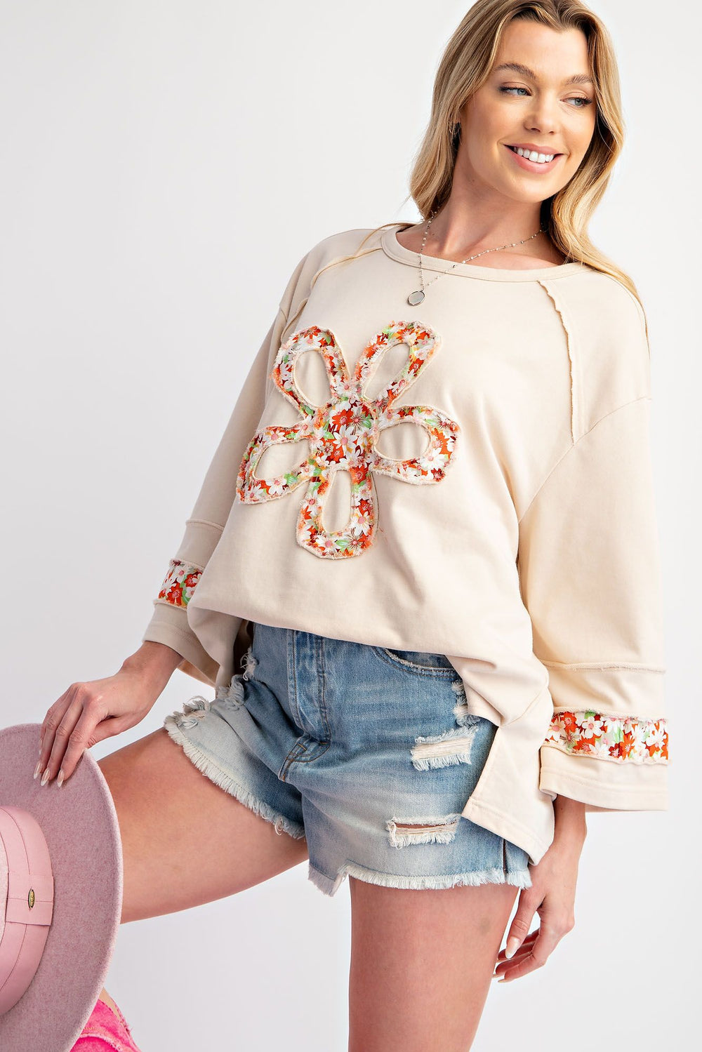 Flower Patch Terry Knit Top