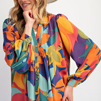 Sophia Button Down Pleated Top