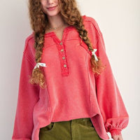Strawberry Thermal Henley