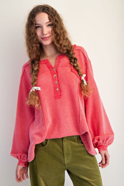 Strawberry Thermal Henley