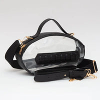 Black Football Shaped Transparent Crossbody Bag
