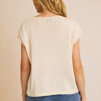 Orange Patch Knit Top