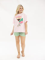 Express Martini on Pink Relaxed Fit Tee
