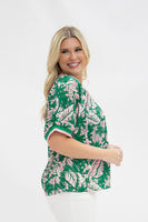 V-Neck Lilly P Inspired Floral Tropics Top
