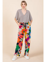 Relaxed Fit Flower Print Pants
