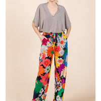 Relaxed Fit Flower Print Pants