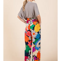 Relaxed Fit Flower Print Pants