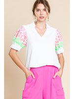 Leopard Print Sleeve Top
