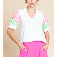 Leopard Print Sleeve Top