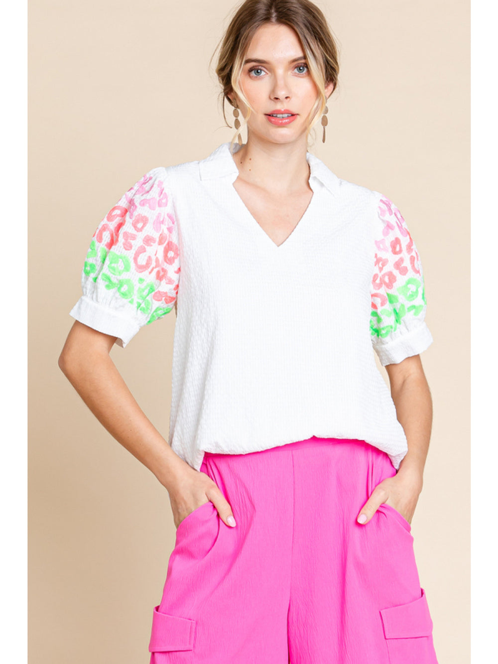 Leopard Print Sleeve Top