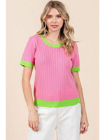 Light Weight Knit Short Sleeve Top
