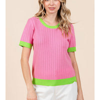 Light Weight Knit Short Sleeve Top