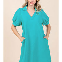 Textured Open Collared Dress