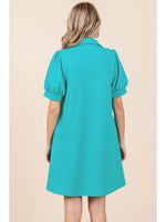 Textured Open Collared Dress
