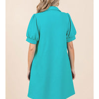 Textured Open Collared Dress