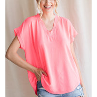 Cap Sleeve V-Neck Top