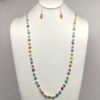 Long Snake Chain Clam Shell Earrings & Necklace Set