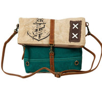Myra Burlander Patch Teal Small Crossbody Bag