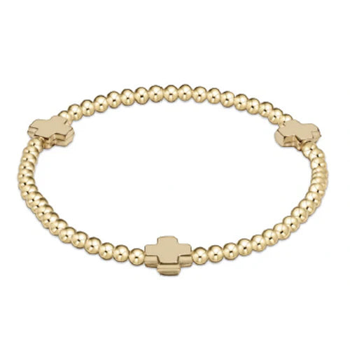 enewton Extends Signature Cross Gold Pattern 3mm Bracelet - Gold