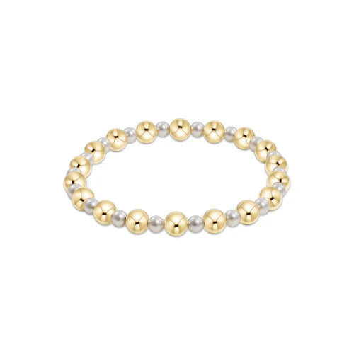 enewton Pearl Grateful Pattern 4mm Bead  Bracelet - 6mm Gold