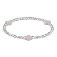 enewton EXTENDS Signature Cross Sterling Pattern 3mm Bracelet - Off-White