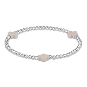 enewton EXTENDS Signature Cross Sterling Pattern 3mm Bracelet - Off-White