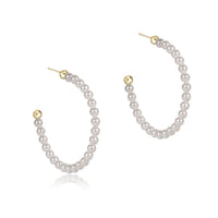 Enewton Beaded Classic 1.25" Post Hoop Earring - 3mm Pearl