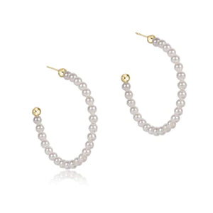 Enewton Beaded Classic 1.25" Post Hoop Earring - 3mm Pearl