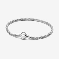 Pandora Round Clasp Twisted Snake Chain Bracelet