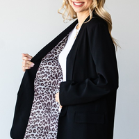 Black Leopard Print Blazer