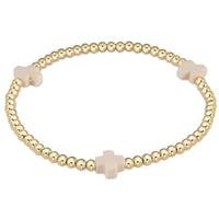 enewton Extends Signature Cross Gold Pattern 3mm Bracelet - Off-White