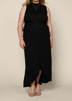 Twisted Front Maxi Skirt
