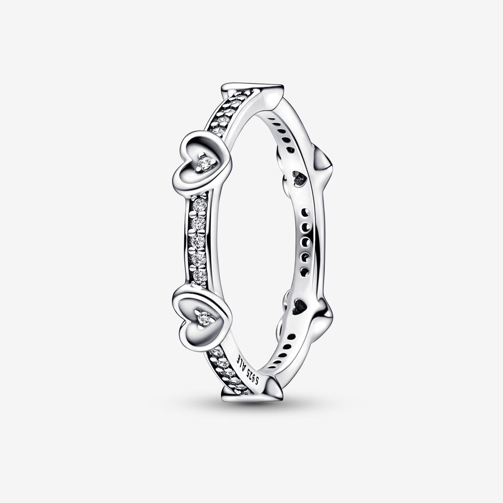 Pandora Radiant Sparkling Hearts Ring