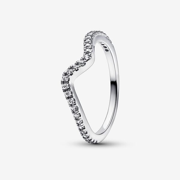 Sparkling Wave Ring Sterling Silver
