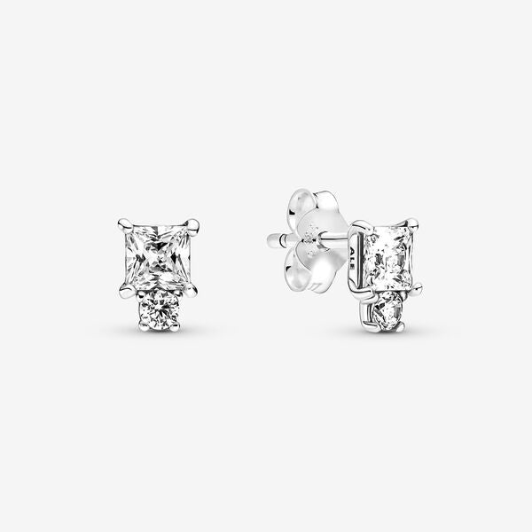 FINAL SALE Pandora Sparkling Round & Square Earrings