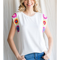 Crochet Shoulder Sleeveless Top