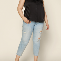 Sleeveless Button Down Top