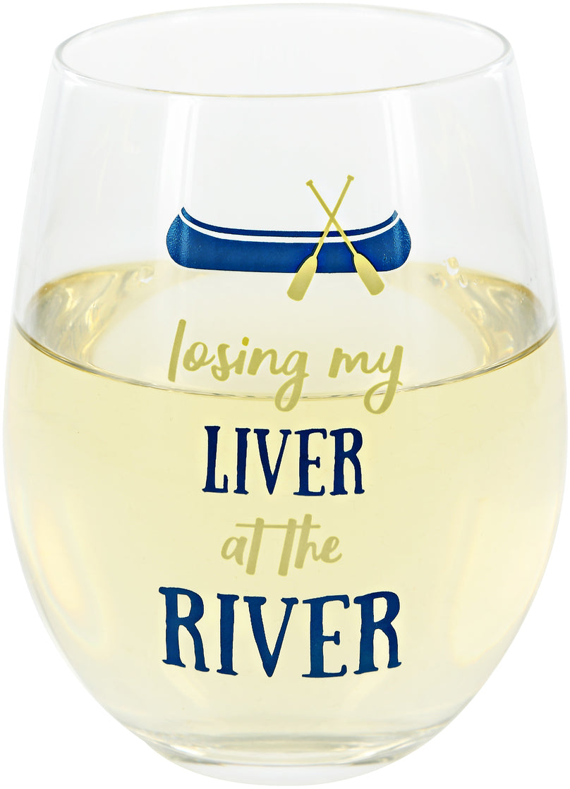 18oz Stemless Wine Glass - Losing My Liver
