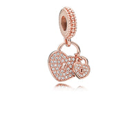 FINAL SALE Pandora Pavé Heart Padlocks Dangle Charm