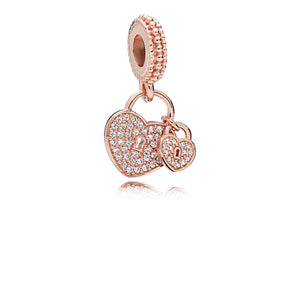 FINAL SALE Pandora Pavé Heart Padlocks Dangle Charm