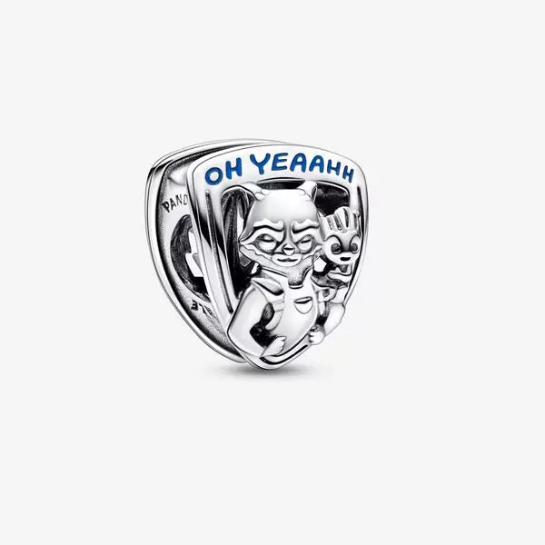 FINAL SALE Pandora Marvel Guardians of The Galaxy Rocket Raccoon & Groot Emblem Charm