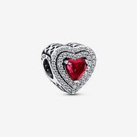 Pandora Sparkling Red Levelled Heart Charm
