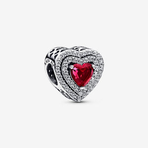 Pandora Sparkling Red Levelled Heart Charm