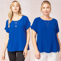 Royal Blue Scoop Neck Top