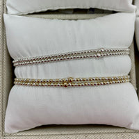 Bara Boheme - 7.25" Stretchy Two-Tone Bracelet