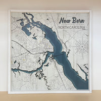 24x24 Vintage Map of New Bern

